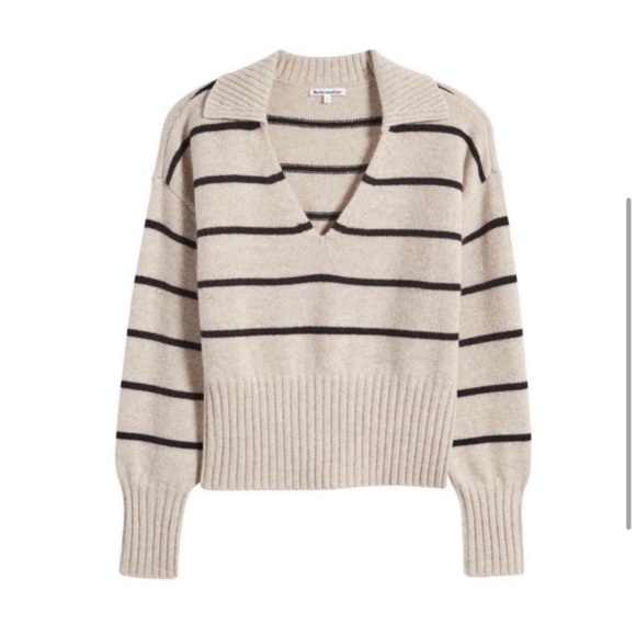 NWT Reformation Beckie Stripe Cashmere Sweater - Picture 2 of 13